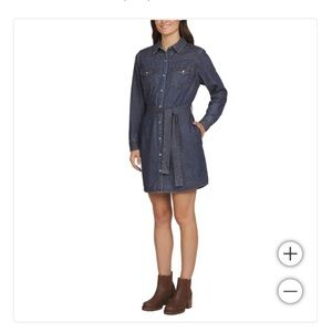 New Wrangler Women's Denim Dress M dark blue western XS